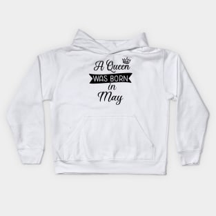 A queen was born in may Kids Hoodie